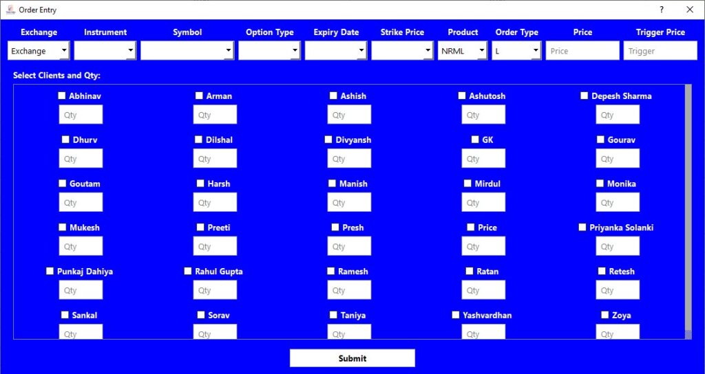 Buy Order Window(+)