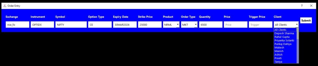 Buy Order Window(F1)