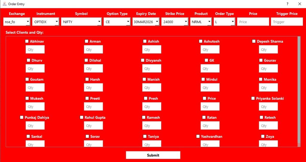 Sell Order Window(-)