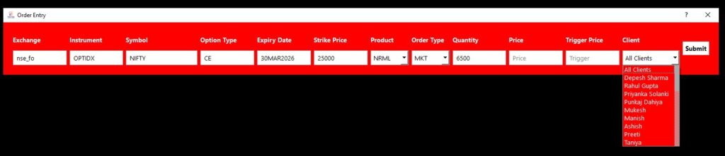 Sell Order Window(F2)